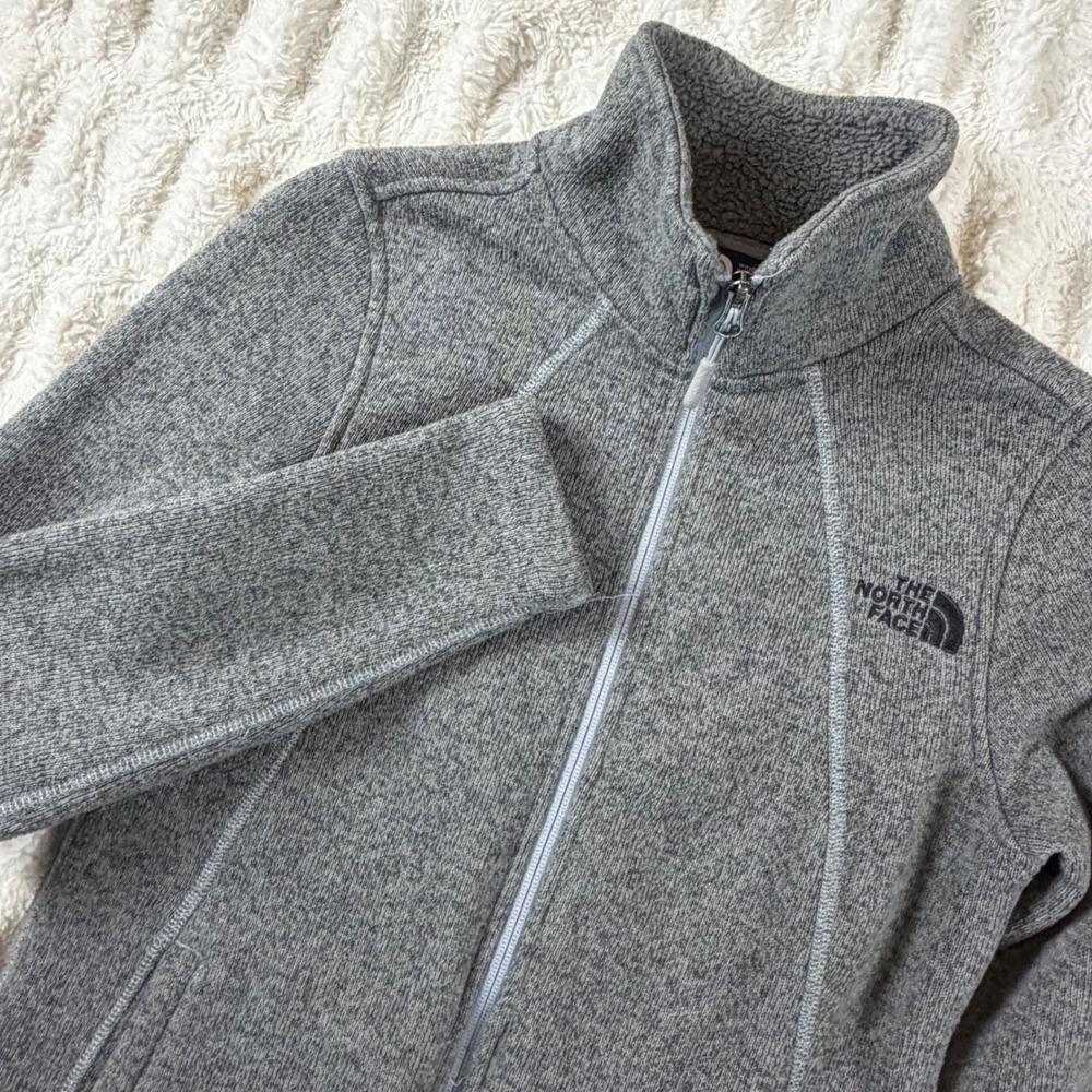 The North Face Womens Grey Heather Crescent Full Zip Fleece Jacket XS